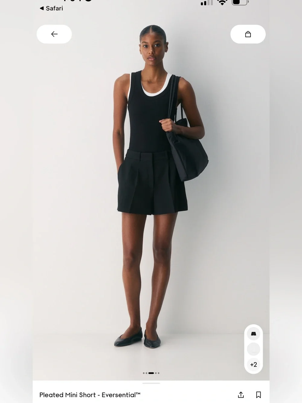 Aritzia Babaton Black Pleated Mini Shorts